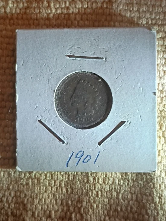 1901 Indian Head Memorial Shield Penny - Picture 3 of 4